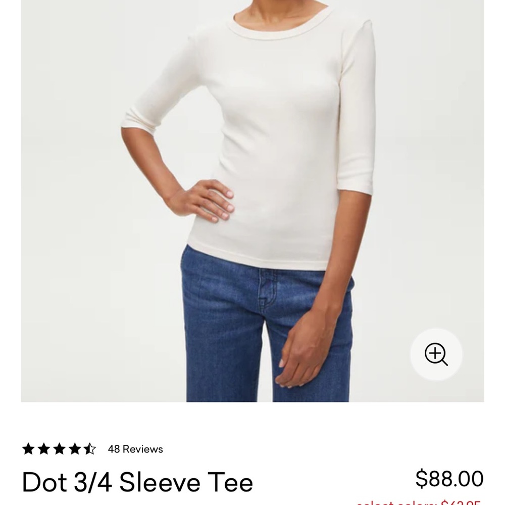 Michael Stars one size 3/4 length sleeve 100% cotton tee